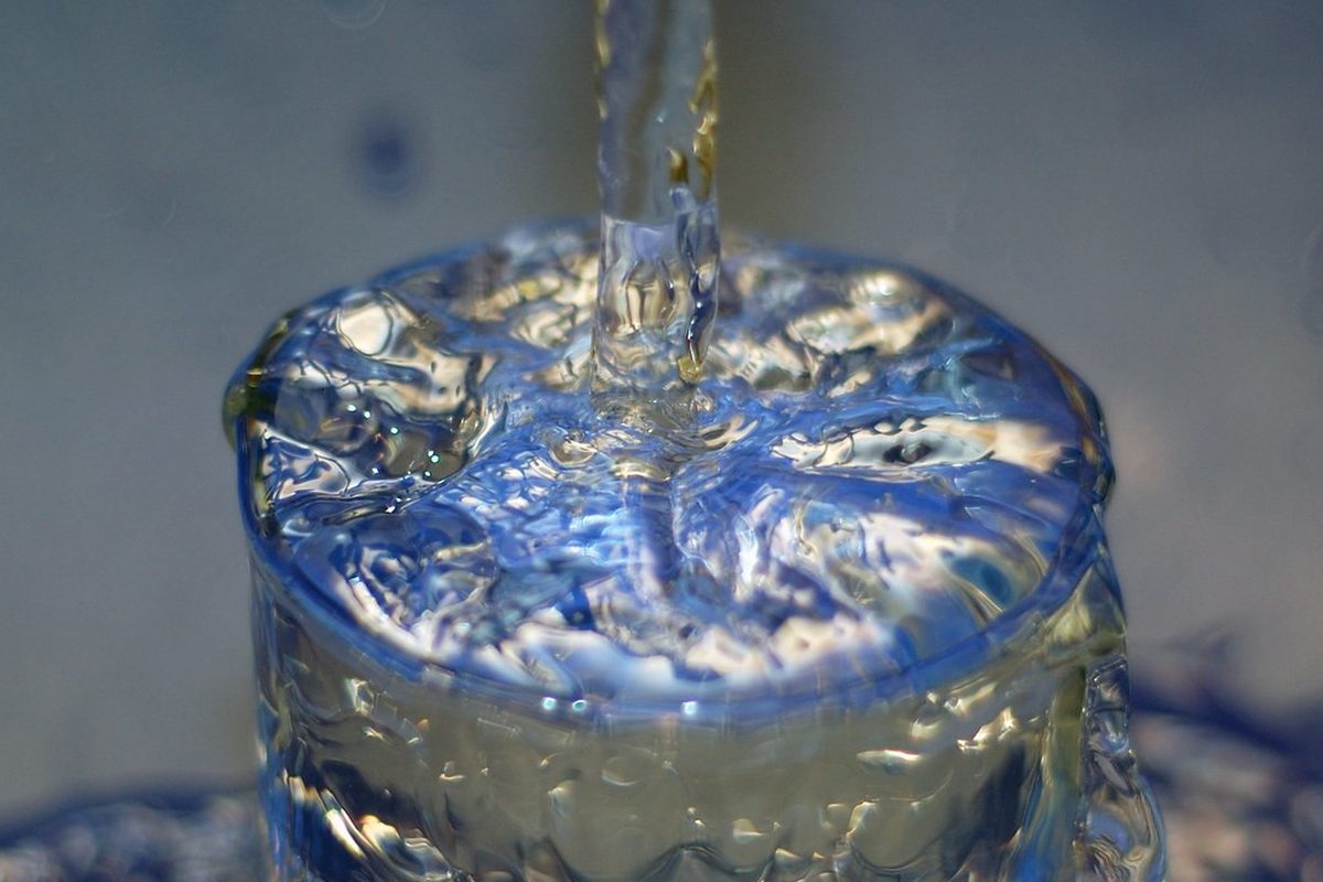 Water being poured into a glass